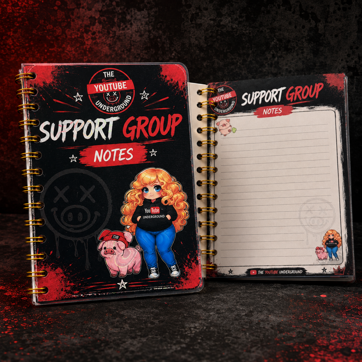 The YouTube Underground Support Group Notes | Handmade Spiral Notebook
