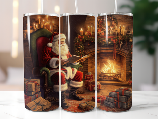Fireside Santa – 20oz Christmas Tumbler